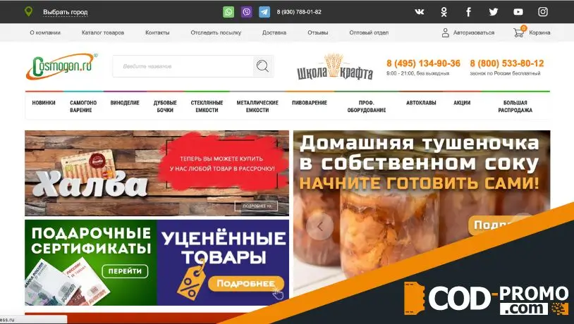 Кратко об интернет-магазине Cosmogon