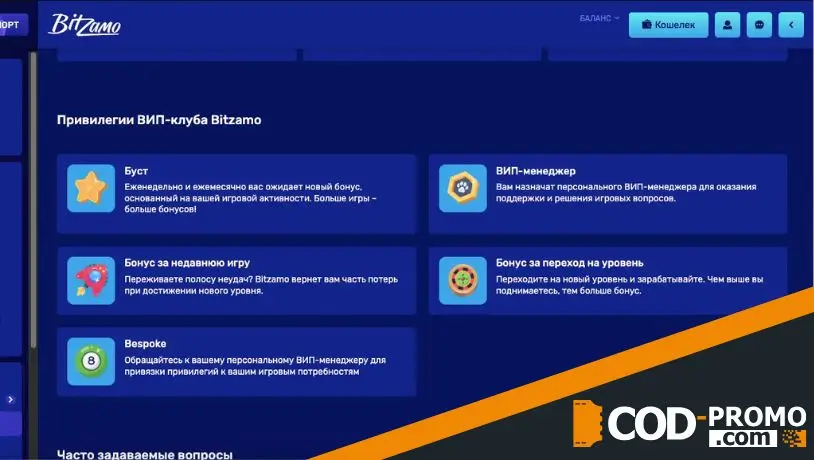 Bitzamo Casino обзор: бонусы и акции - программа лояльности