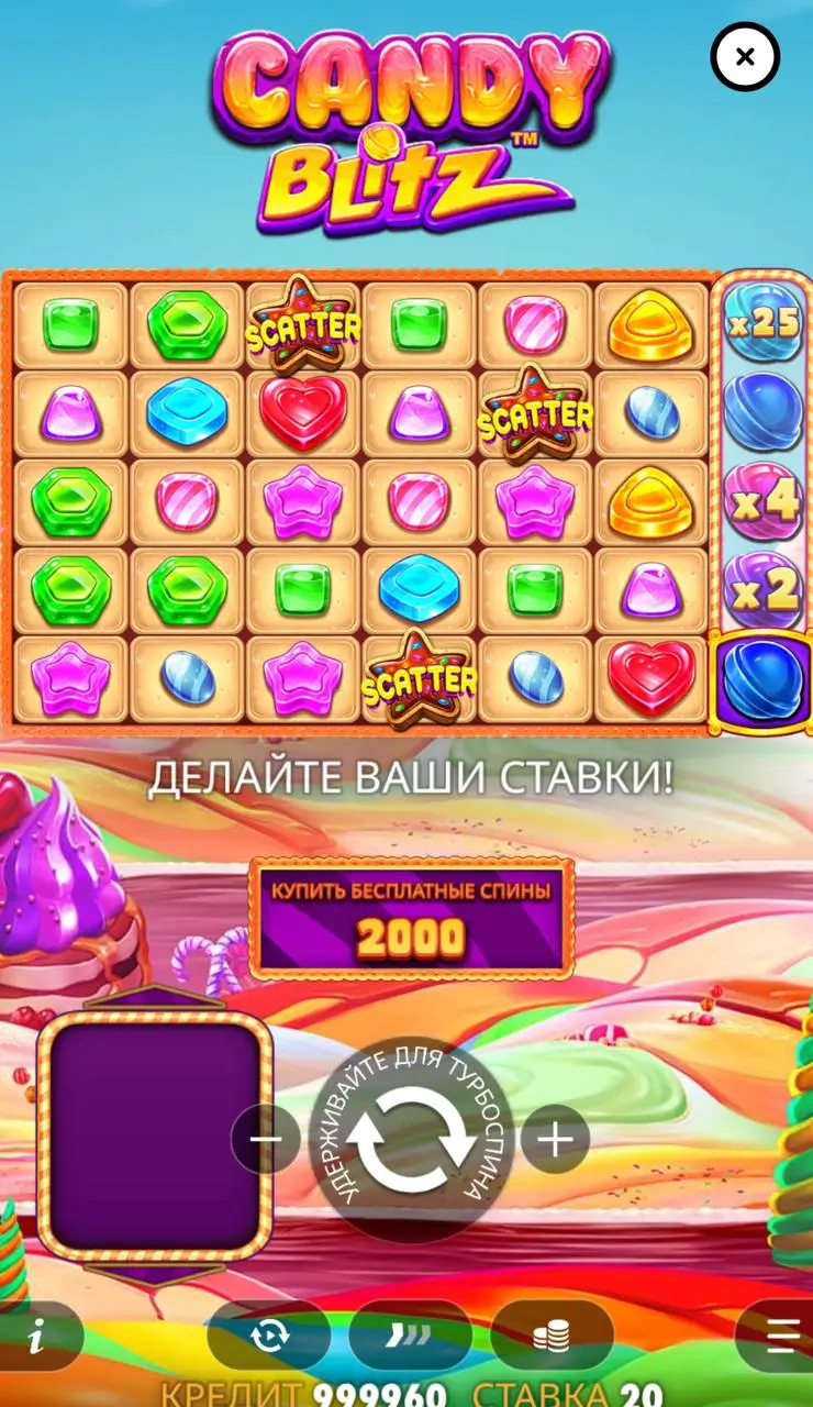 Популярные слоты с механикой Scatter Pays - Candy Blitz
