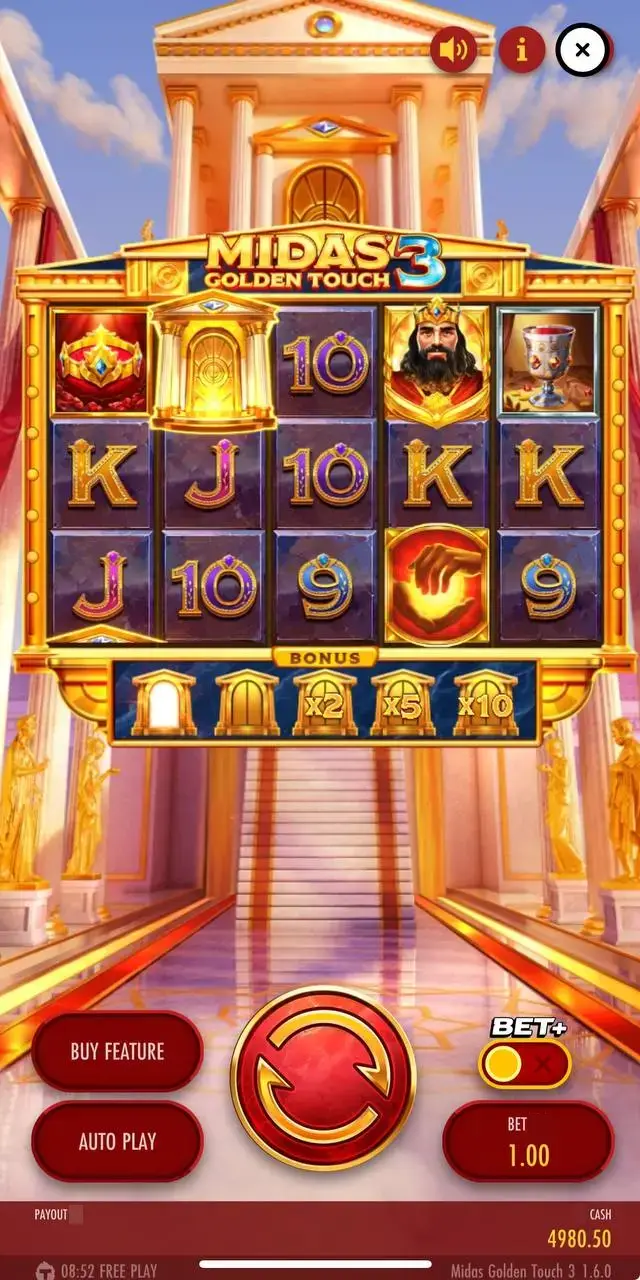 Лучшие слоты на 15 линий: Midas Golden Touch 3 от Thunderkick