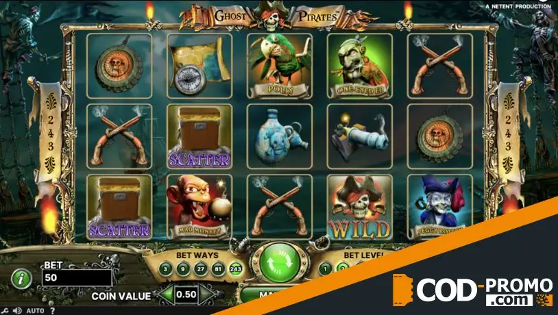 Лучшие слоты про пиратов: Ghost Pirates от NetEnt