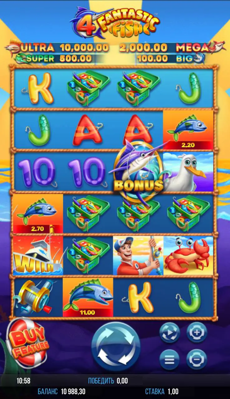Лучшие слоты рыбалка: 4 Fantastic Fish от 4ThePlayer