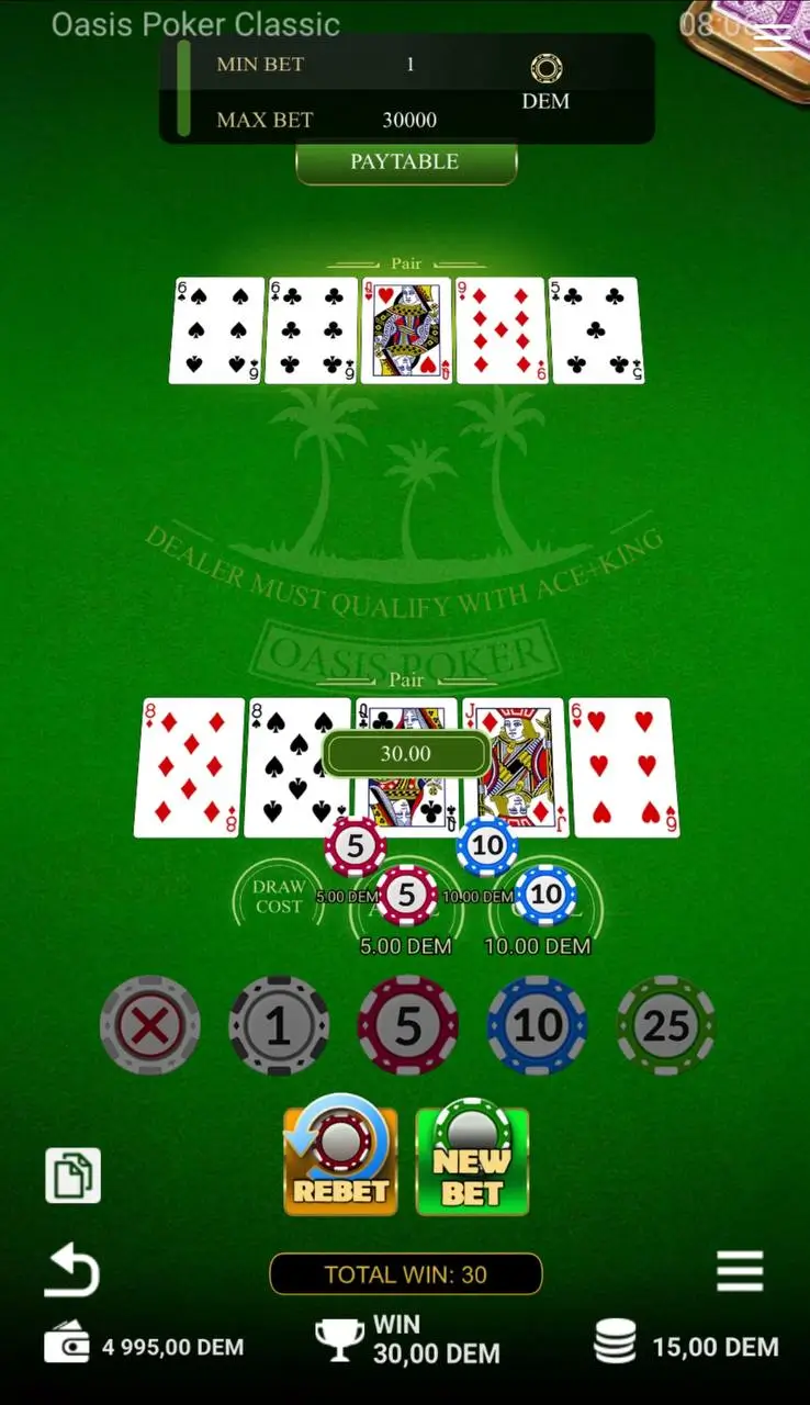 Лучшие слоты с картами: Oasis Poker Classic от Evoplay
