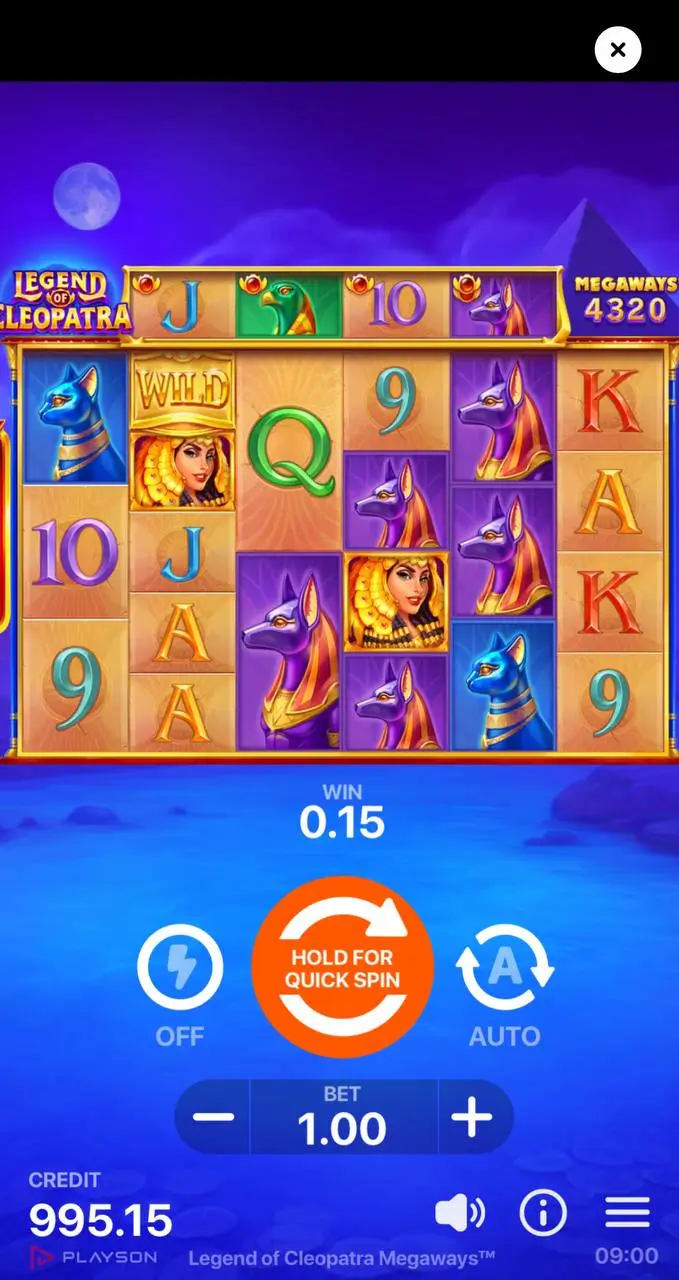 Самые дающие слоты: Legend of Cleopatra Megaways от Playson