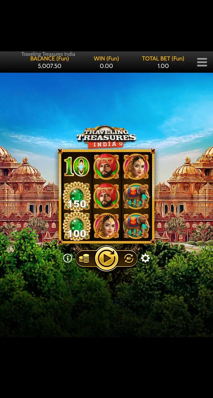 Онлайн слоты 27 линий: Traveling Treasures India от Onetouch