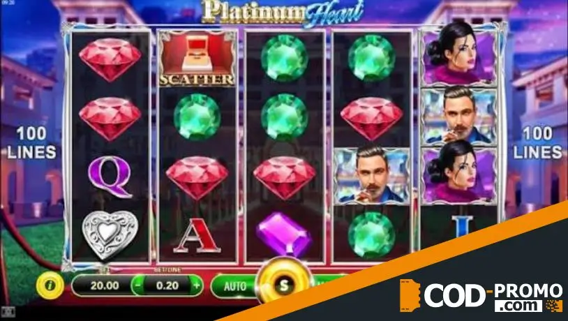 100 линий слоты: Platinum Heart от Slotvision