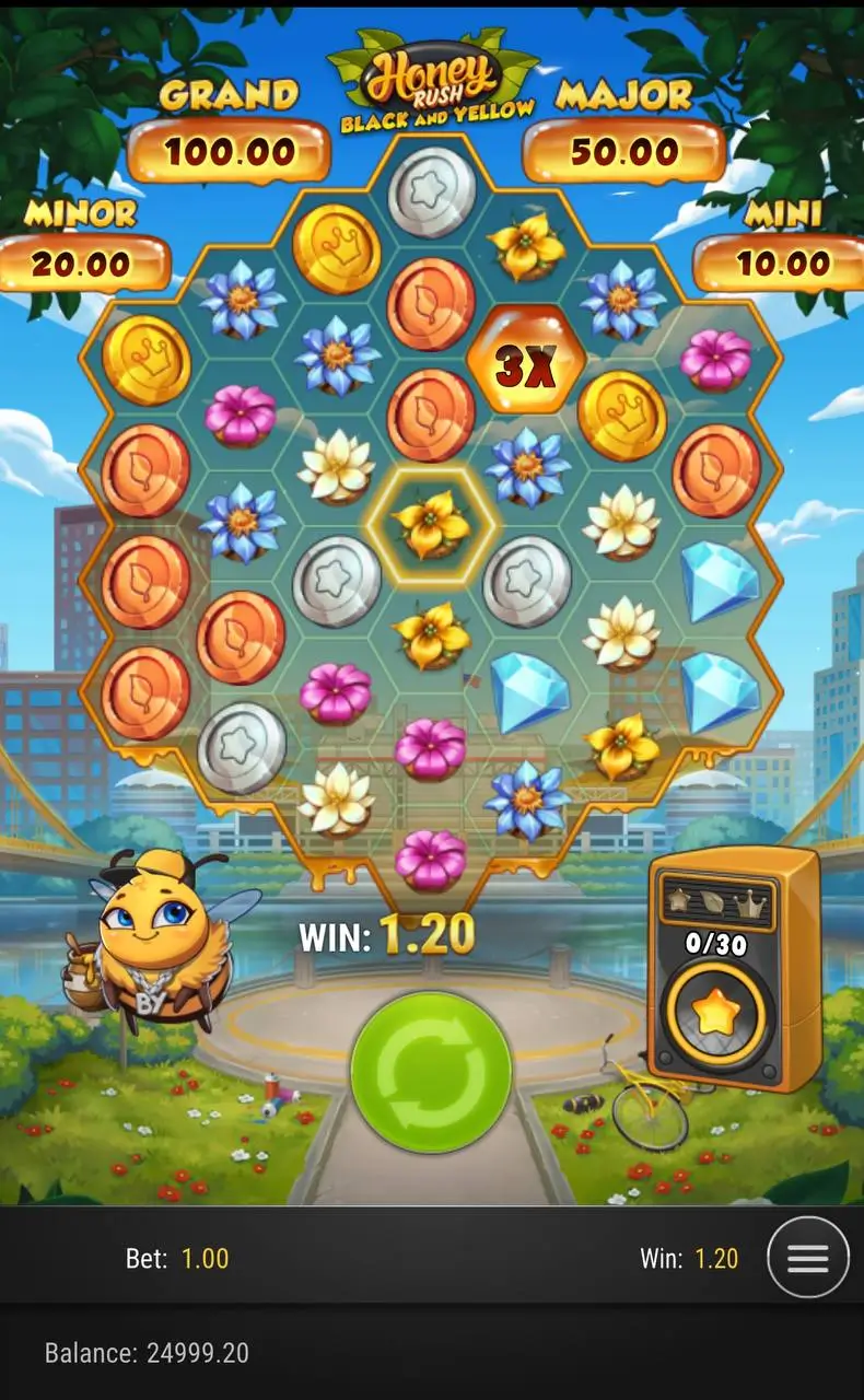 Лучшие слоты про пчел: Honey Rush Black and Yellow от Play'n GO