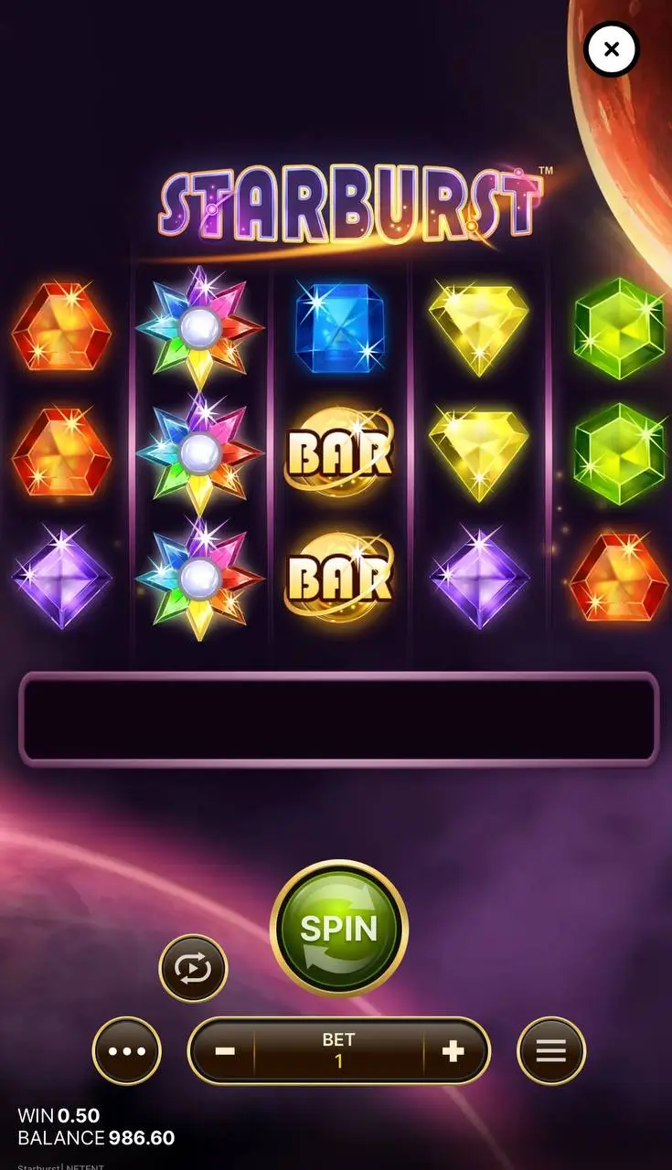 Слоты про драгоценности: Starburst от NetEnt